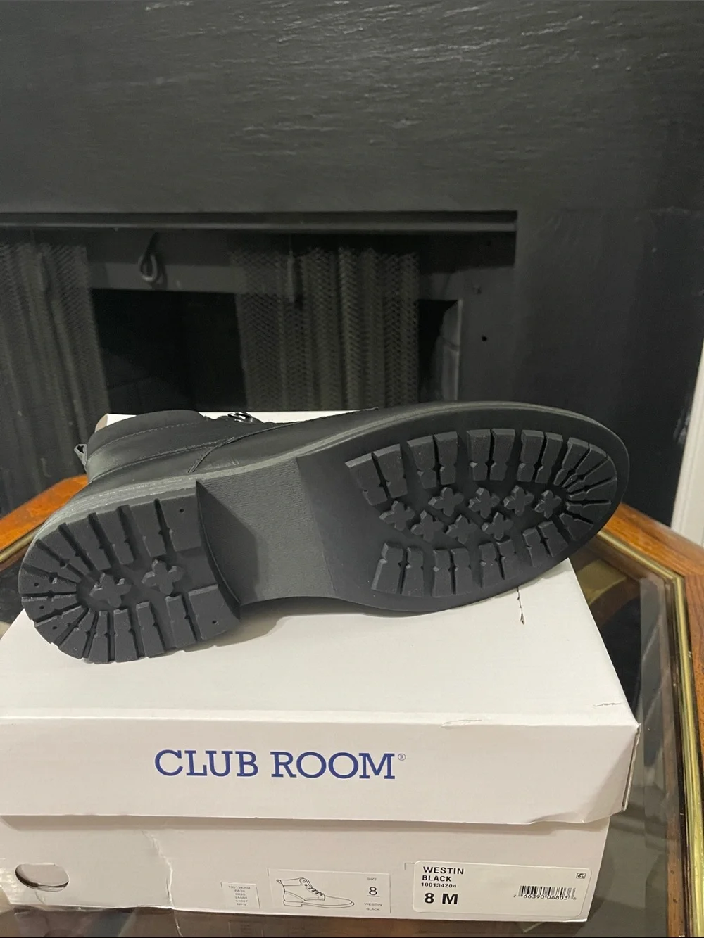 Club Room Black Men’s Lace-Up Combat Boots